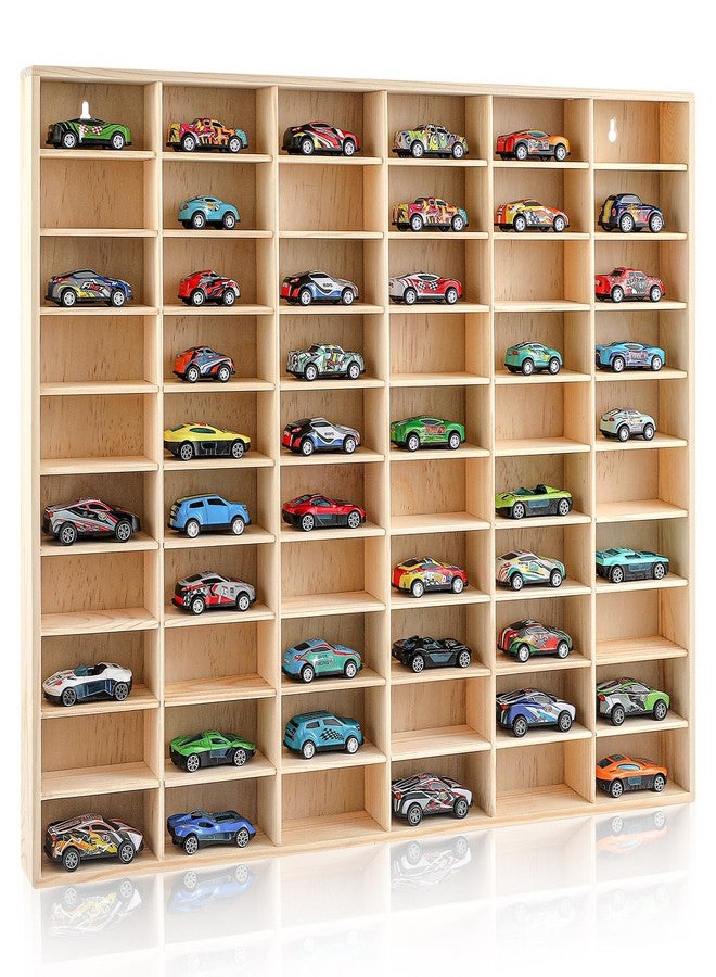 Seenelling Hot 1/64 Diecast Wheels Display Case Holds Toy Cars Wooden Wall Mount Car Display Shelf Storage Organizer Case for Toy Collectibles, Wheel, Model, 10 Layers (60 Spaces) - Image 1